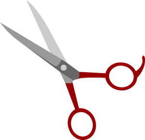 Red Handled Scissors Vector Illustration PNG