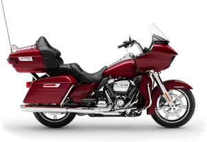 Red Harley Davidson Touring Motorcycle