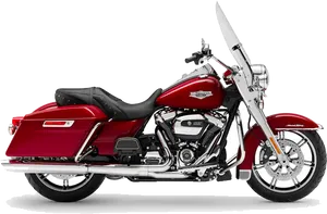 Red Harley Davidson Touring Motorcycle PNG image