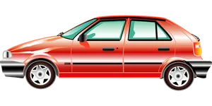 Red Hatchback Car Illustration PNG image