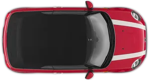 Red Hatchback Car Top View PNG image