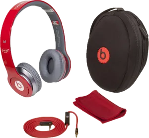 Red Headphonesand Accessories PNG