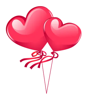 Red Heart Balloons Illustration