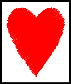 Red Heart Black Background PNG image