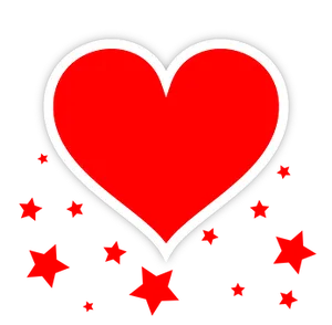 Red Heart Black Background Stars