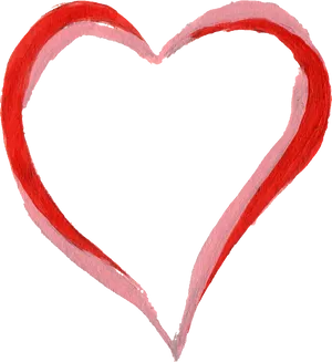 Red Heart Brush Stroke PNG image