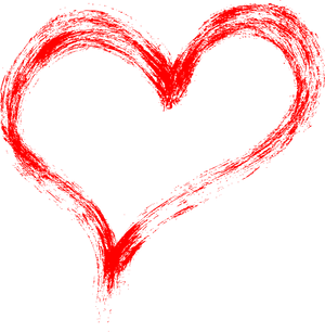 Red Heart Brush Stroke PNG image