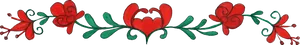 Red Heart Floral Border Design PNG image