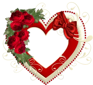 Red Heart Floral Design H D PNG image
