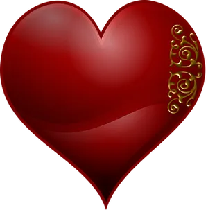 Red Heart Golden Flourish