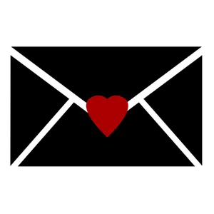 Red Heart Iconon Black Background