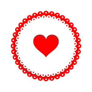 Red Heart Lace Design Icon