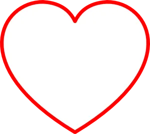 Red Heart Outlineon Black Background PNG