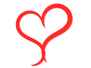 Red Heart Outlineon Black Background PNG image