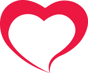 Red Heart Outlineon Black Background PNG