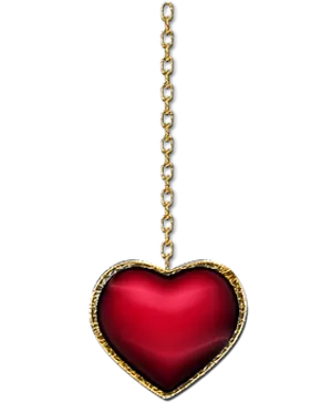 Red Heart Pendanton Gold Chain