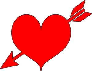 Red Heart Piercedby Arrow