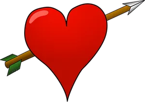 Red Heart Piercedby Arrow