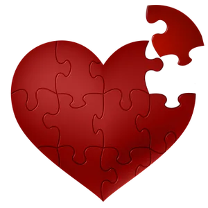 Red Heart Puzzle Missing Piece