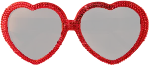 Red Heart Shaped Sunglasses PNG