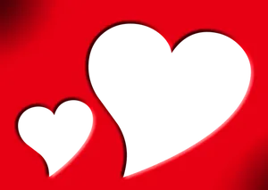 Red Heart Shapeson Black Background PNG image