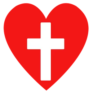 Red Heart With White Cross