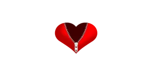 Red Heart With Zipper Illustration