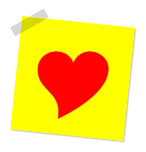 Red Heart Yellow Background PNG image