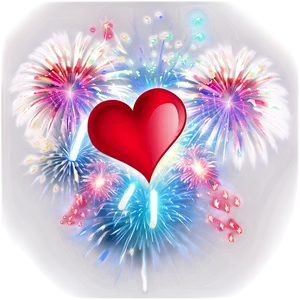 Red Hearts And Fireworks Png Fpg70 PNG image