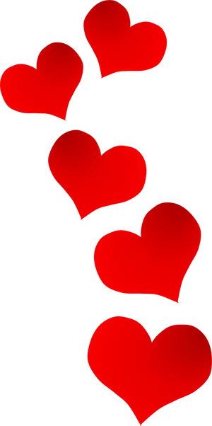 Red Hearts Black Background Clipart