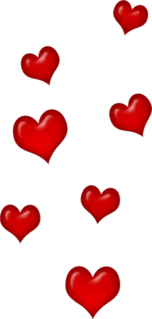 Red Hearts Black Background