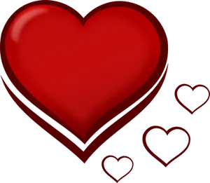 Red Hearts Black Background