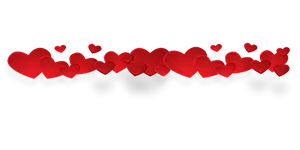 Red Hearts Chain Black Background