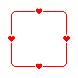 Red Hearts Corner Frame
