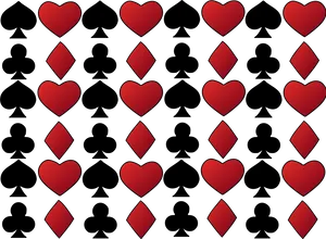 Red Hearts Diamonds Pattern