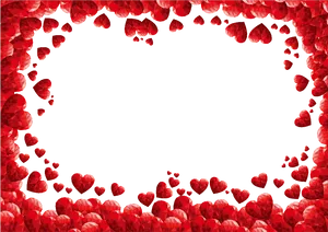 Red Hearts Frameon Black Background PNG image