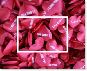 Red Hearts I Love You Confetti PNG image