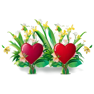 Red Hearts In Nature Scene Png Swr35 PNG image