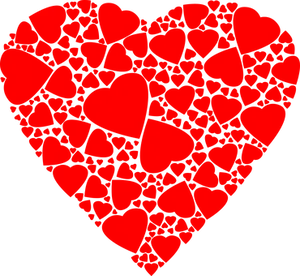 Red Hearts Mosaic Pattern