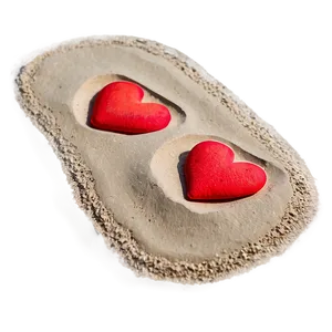 Red Hearts On Beach Sand Png Fdc PNG image