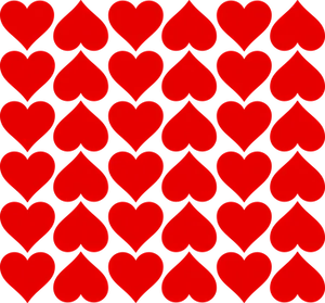 Red Hearts Patternon Black Background