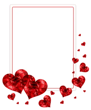 Red Hearts Postcard Template PNG image