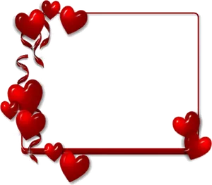 Red Hearts Transparent Border Frame PNG image