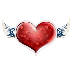 Red Hearts With Wings Png 06262024 PNG image