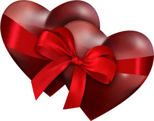 Red Heartswith Bow H D PNG image