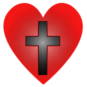 Red Heartwith Black Cross