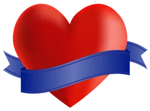 Red Heartwith Blue Banner