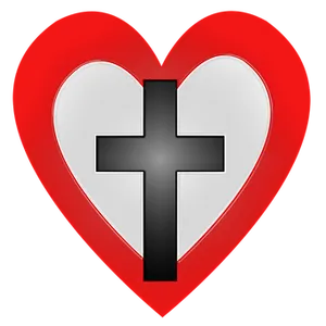 Red Heartwith Cross Icon