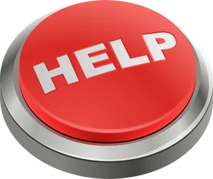 Red Help Button3 D Graphic