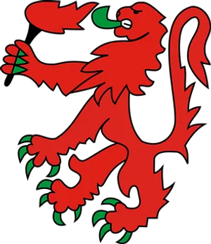 Red Heraldic Lion Vector